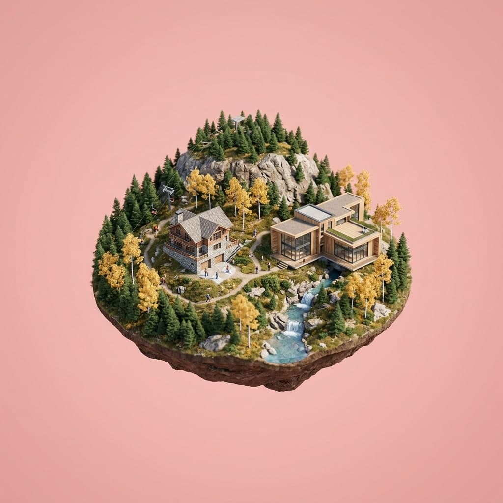 Illustrated diorama representing Colorado