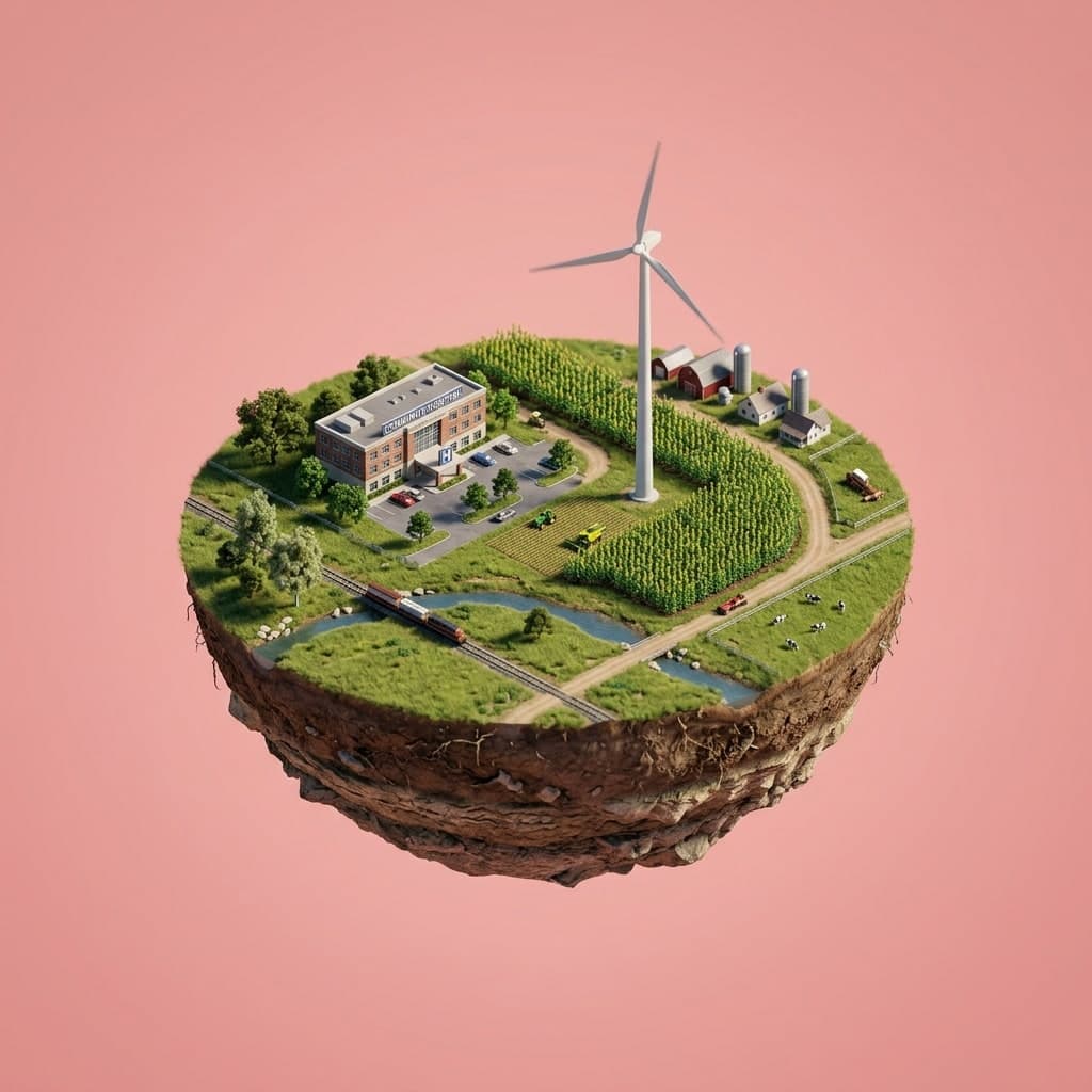 Illustrated diorama representing Nebraska