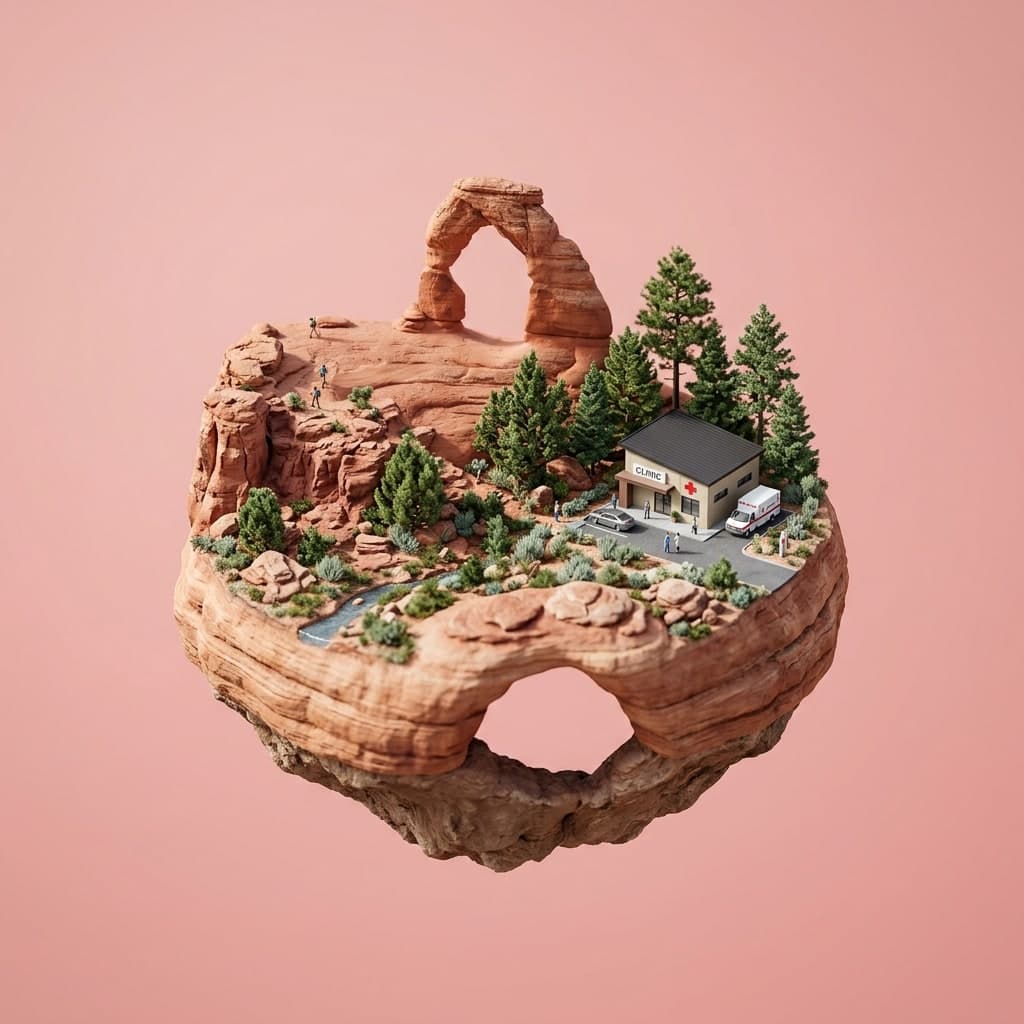 Illustrated diorama representing Utah